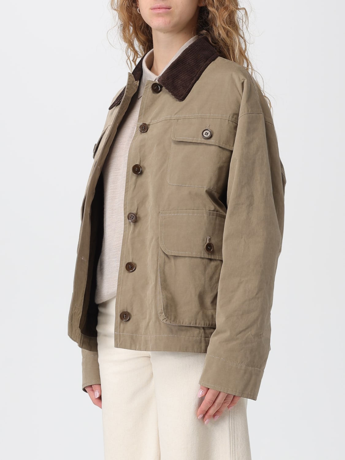 ASPESI JACKET: Coat woman Aspesi, Beige - Img 3