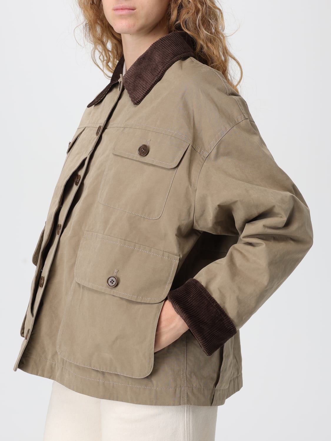 ASPESI JACKET: Coat woman Aspesi, Beige - Img 4
