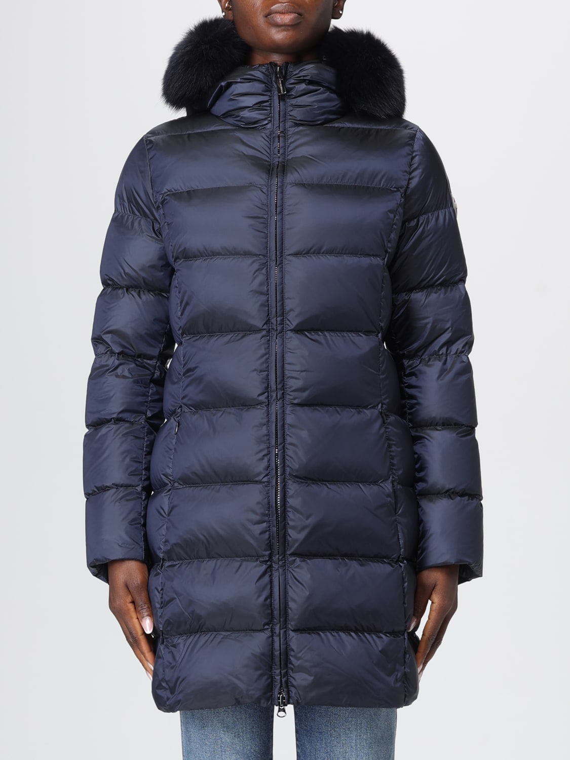 COLMAR GIACCA: Cappotto imbottito con cappuccio e bordo in pelliccia Colmar, Blue - Img 1