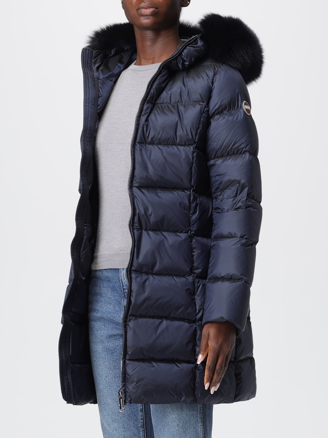 COLMAR GIACCA: Cappotto imbottito con cappuccio e bordo in pelliccia Colmar, Blue - Img 3