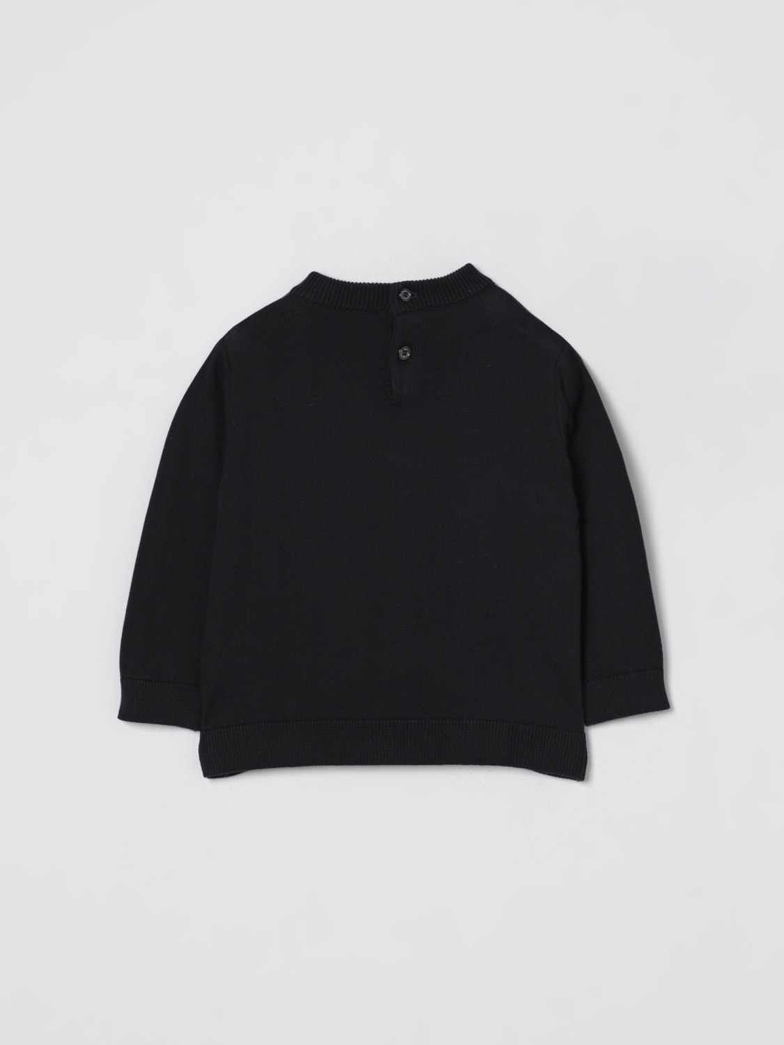 BALMAIN MAGLIA: Maglia a girocollo con logo Balmain, Nero - Img 2