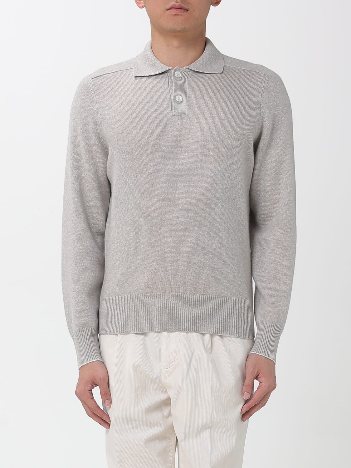 BRUNELLO CUCINELLI POLO: Polo herren Brunello Cucinelli, Ecru - Img 1