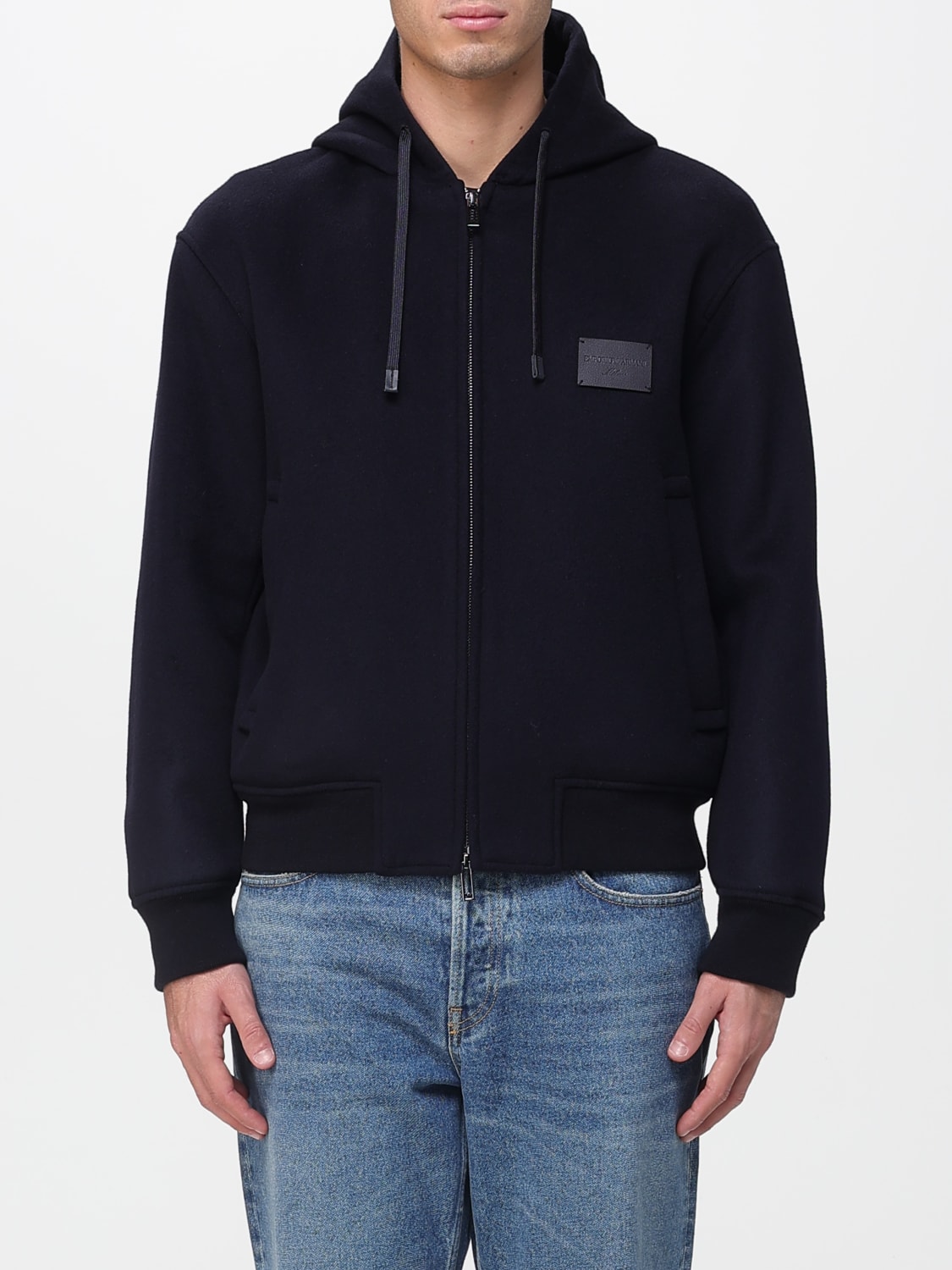 EMPORIO ARMANI FELPA: Felpa Armani Exchange in misto cotone con cappuccio , Blue - Img 1