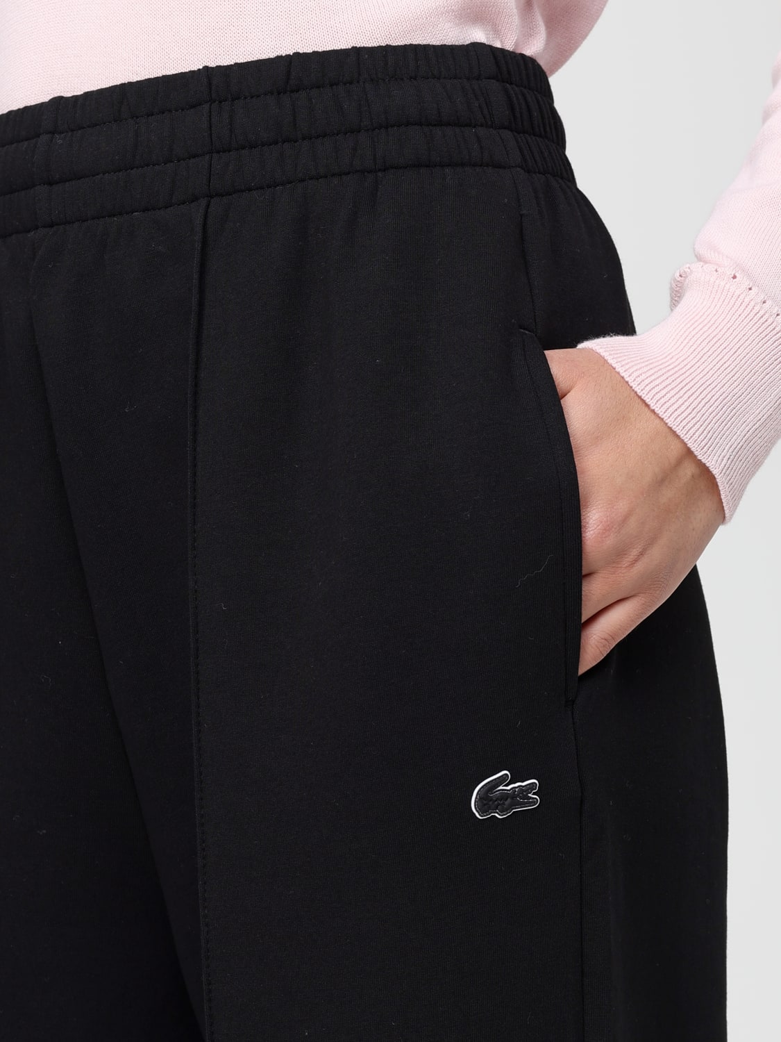 LACOSTE PANTALONI: Pantalone jogging Lacoste in cotone stretch , Nero - Img 3
