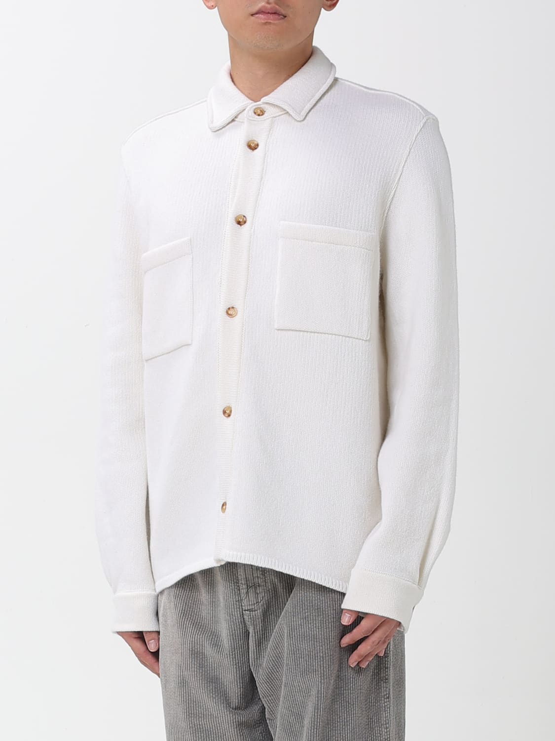 LANEUS CAMICIA: Camicia Laneus in lana Merino e cashmere , Beige - Img 4