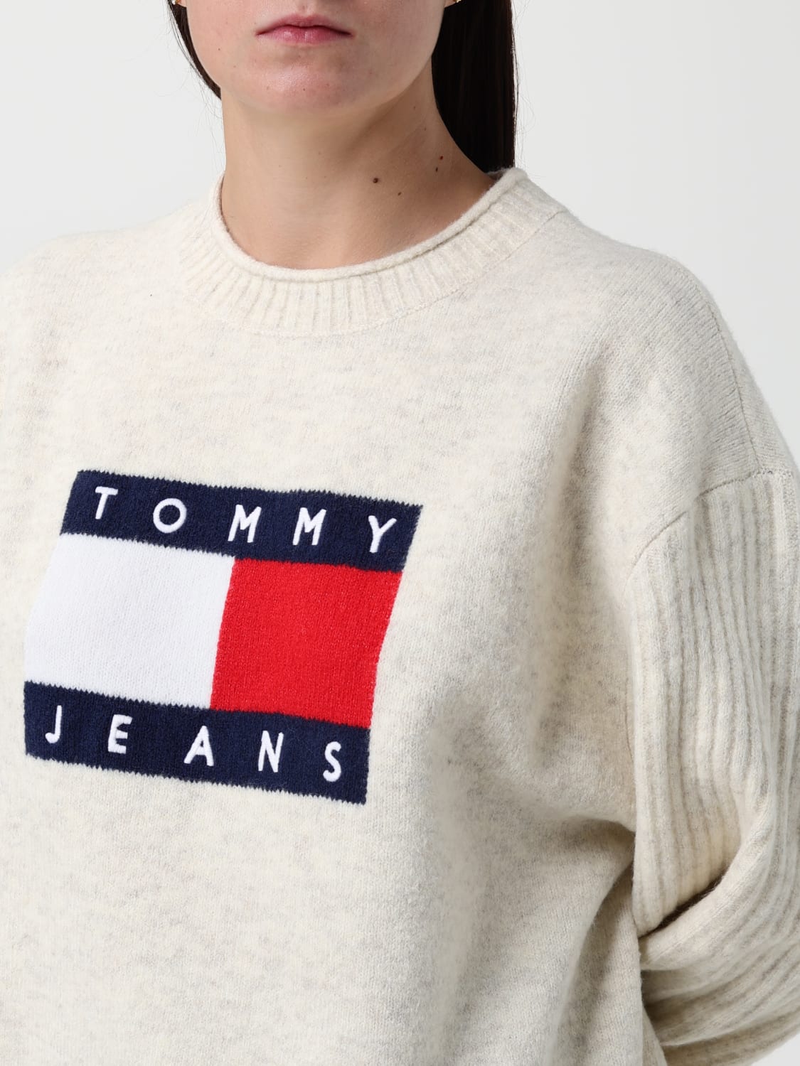 TOMMY JEANS JERSEY: Jersey mujer Tommy Jeans, Marfil - Img 3