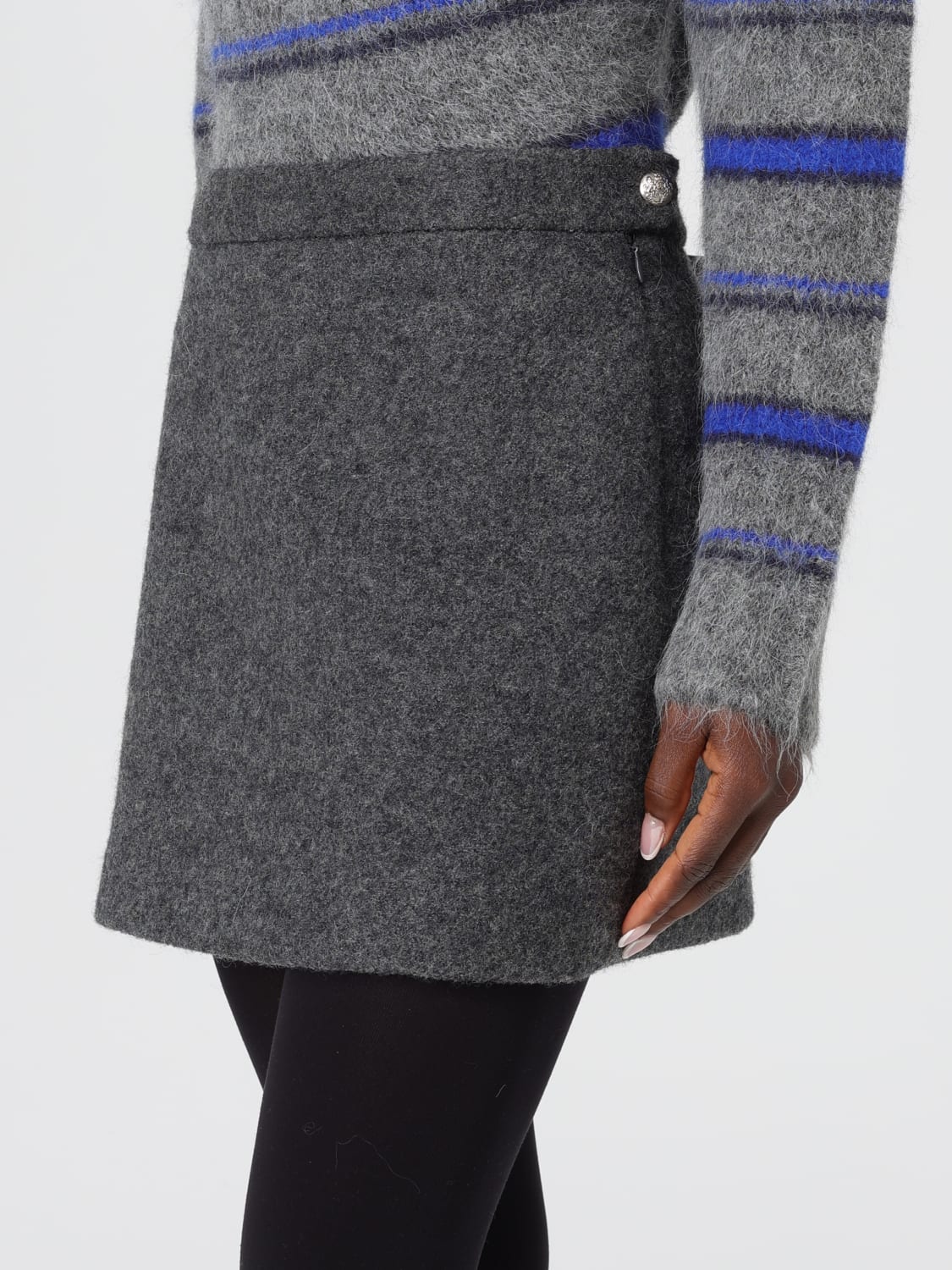 DUNST GONNA: Gonna mini Dunst in lana , Grigio - Img 4