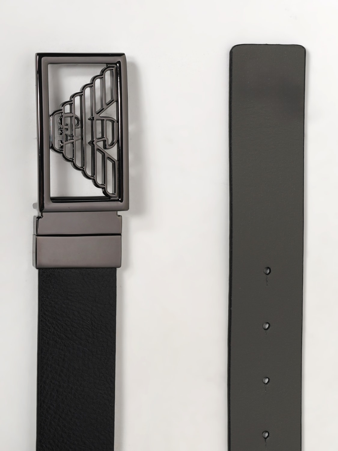 EMPORIO ARMANI 皮带: 皮带 男士 Emporio Armani, 黑色 - Img 3