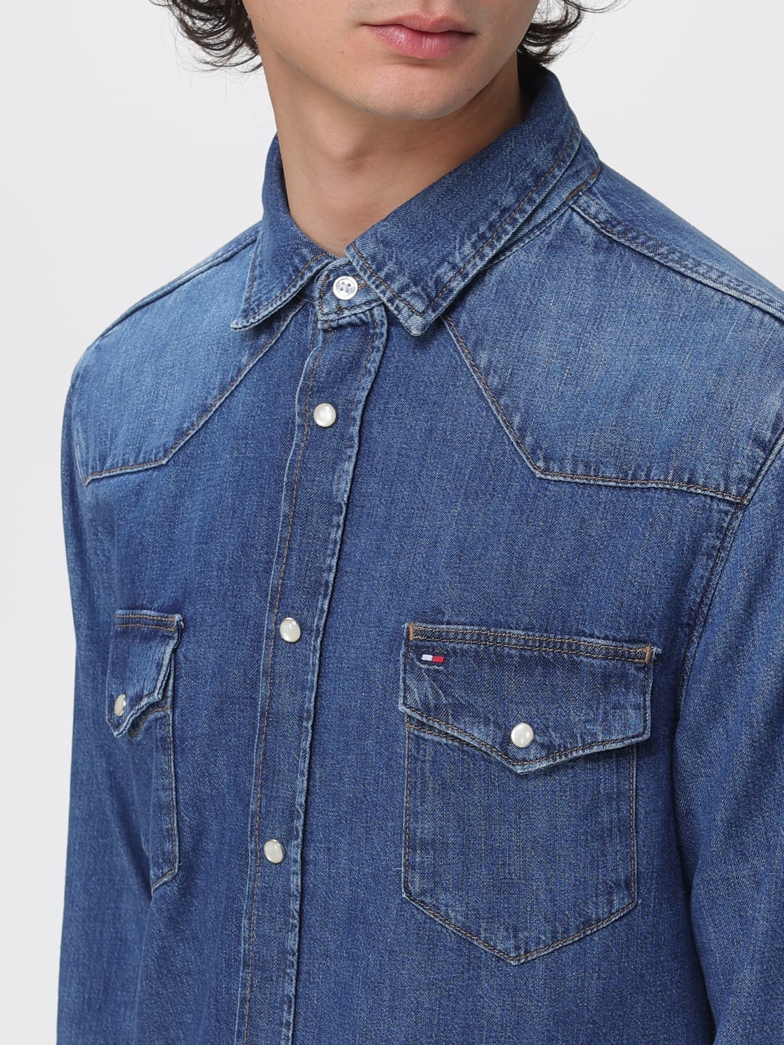 TOMMY HILFIGER SHIRT: Shirt men Tommy Hilfiger, Denim - Img 3
