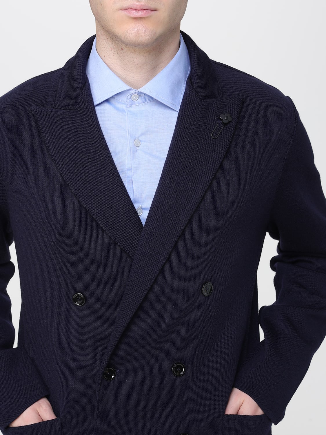 LARDINI GIACCA: Blazer destrutturato Lardini in lana vergine , Blue - Img 4