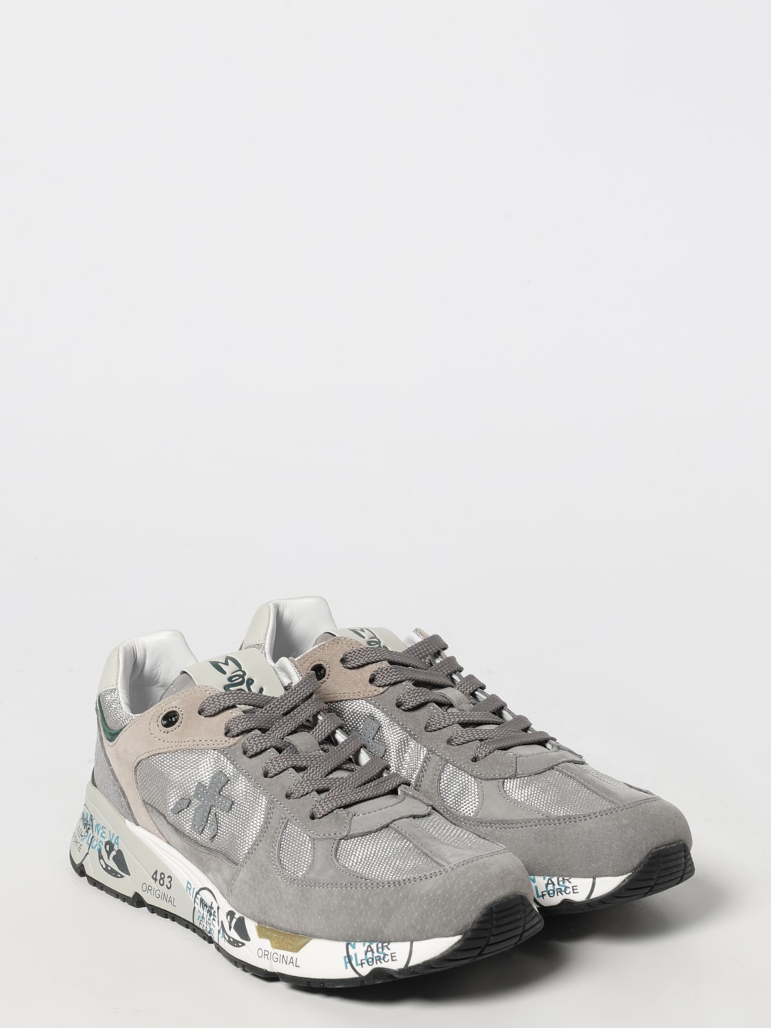 PREMIATA SNEAKERS: Sneakers Mase Premiata in camoscio e nylon , Grigio - Img 2