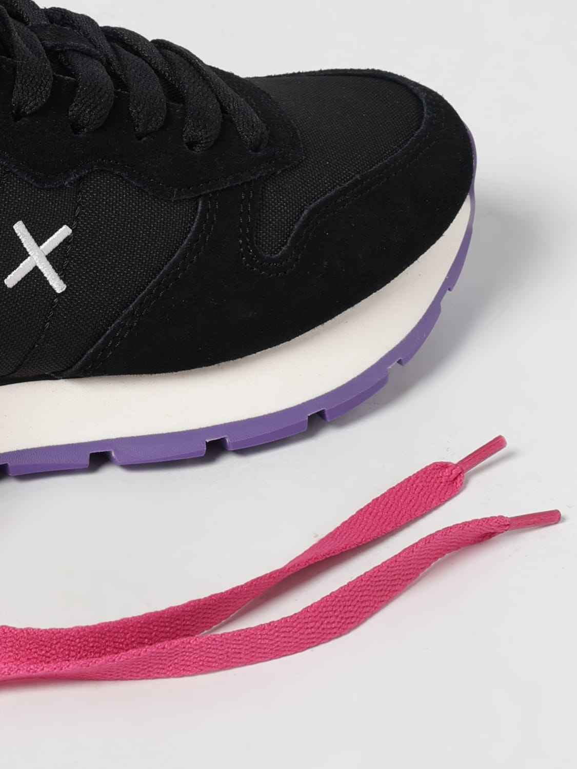 SUN68 SNEAKERS: Sneakers Ally SUN68 in camoscio e mesh , Nero - Img 4