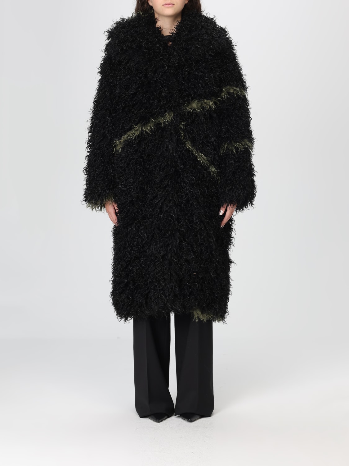 JAKKE FUR COAT: Coat woman Jakke, Black - Img 1