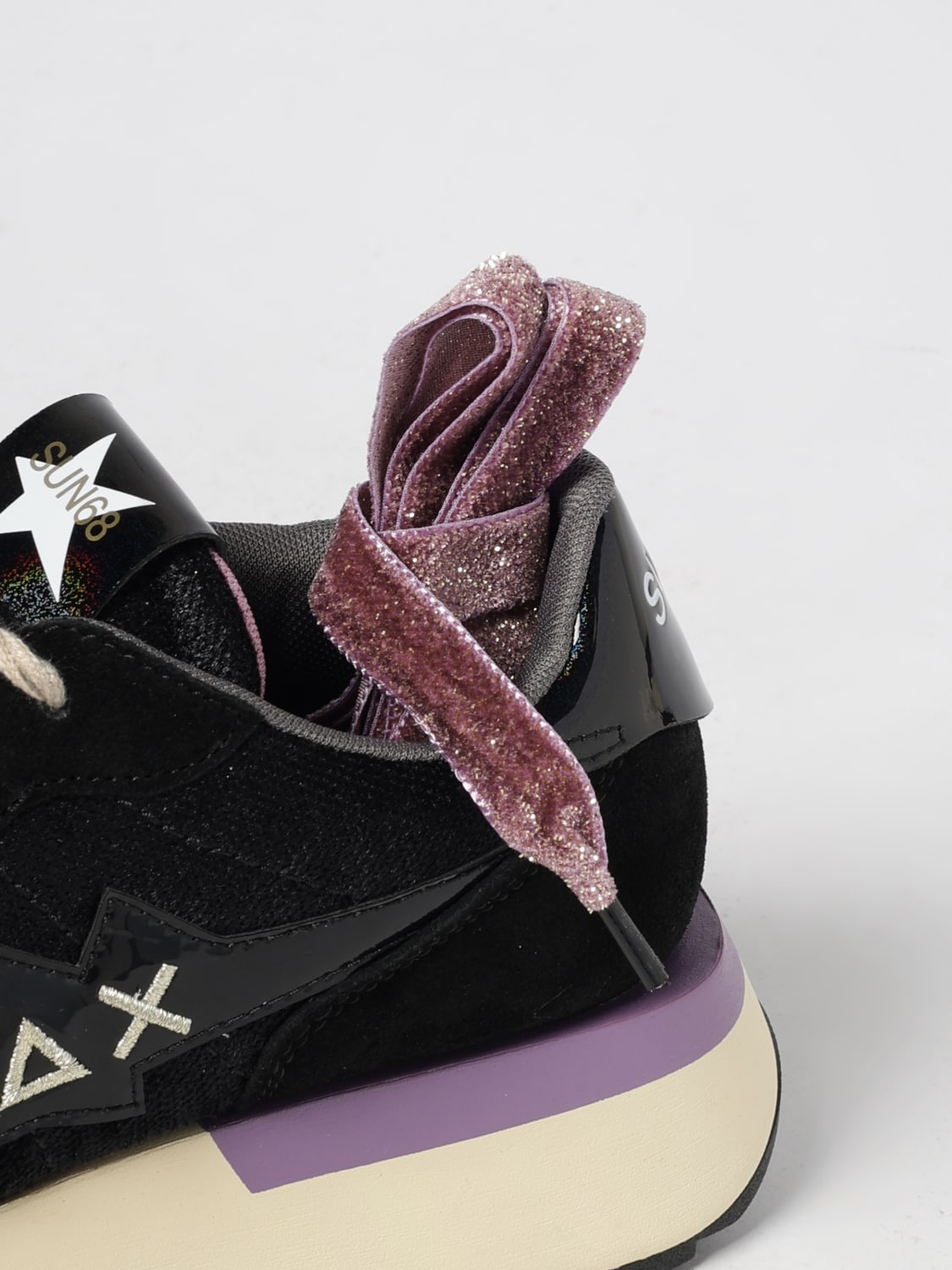 SUN68 SNEAKERS: Sneakers Big Stargirl SUN68 in camoscio e velluto , Nero - Img 4