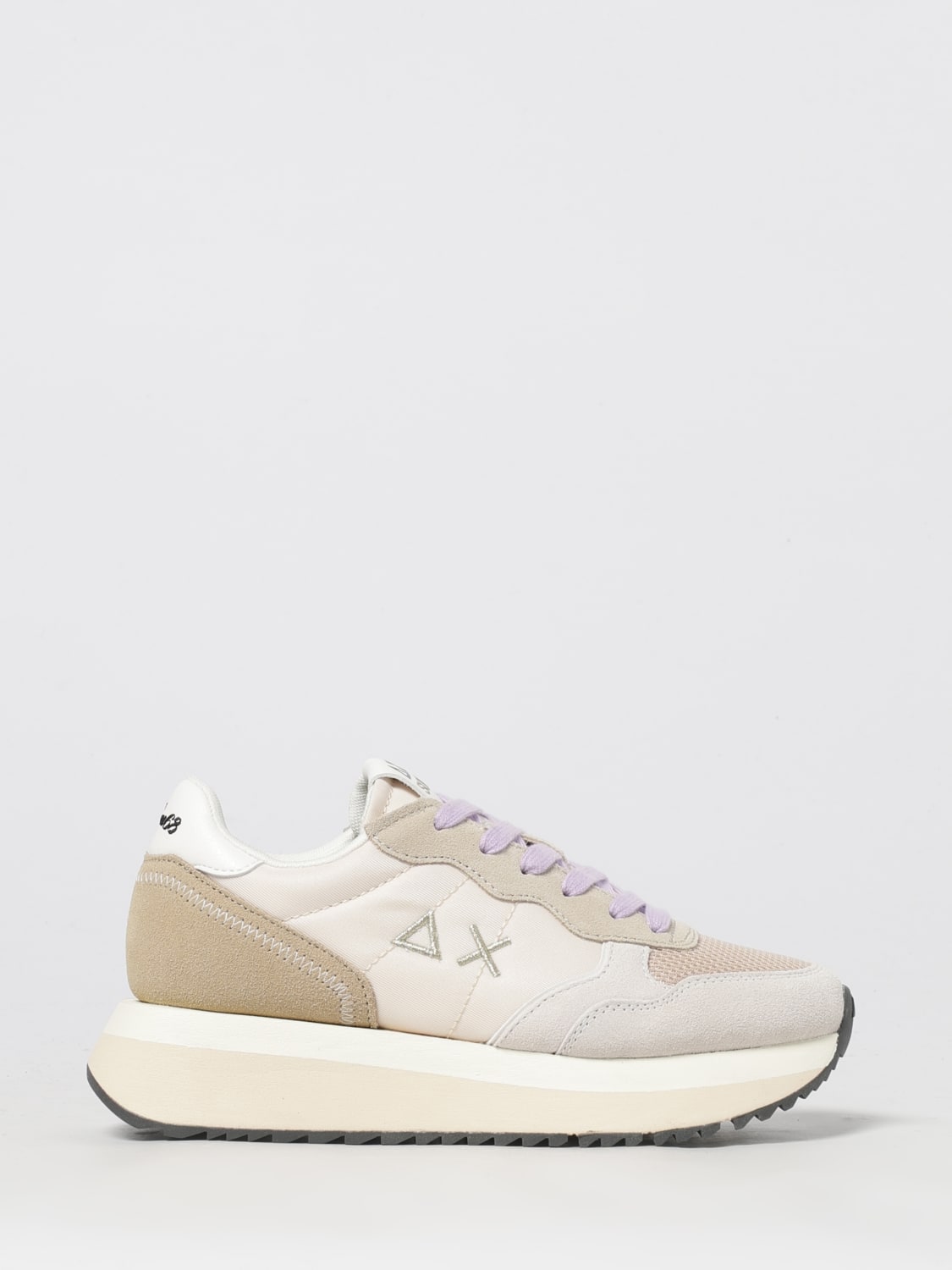 SUN68 SNEAKERS: Sneakers Big Stargirl SUN68 in camoscio e nylon , Panna - Img 1