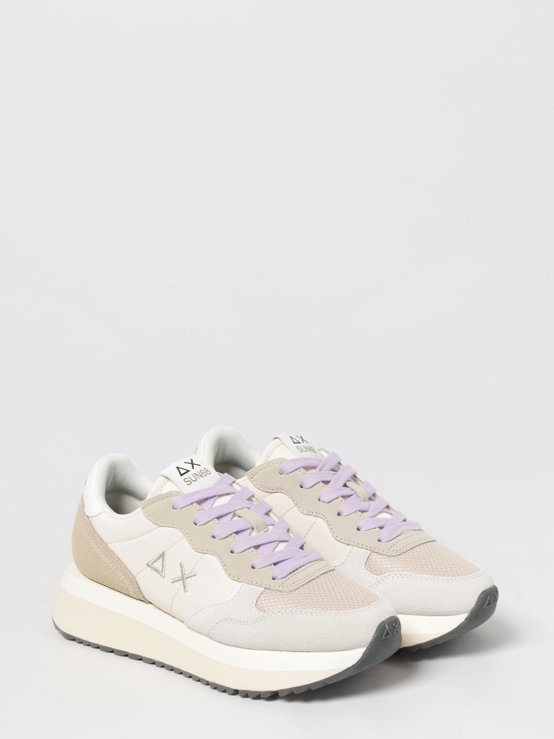 SUN68 SNEAKERS: Sneakers Big Stargirl SUN68 in camoscio e nylon , Panna - Img 2