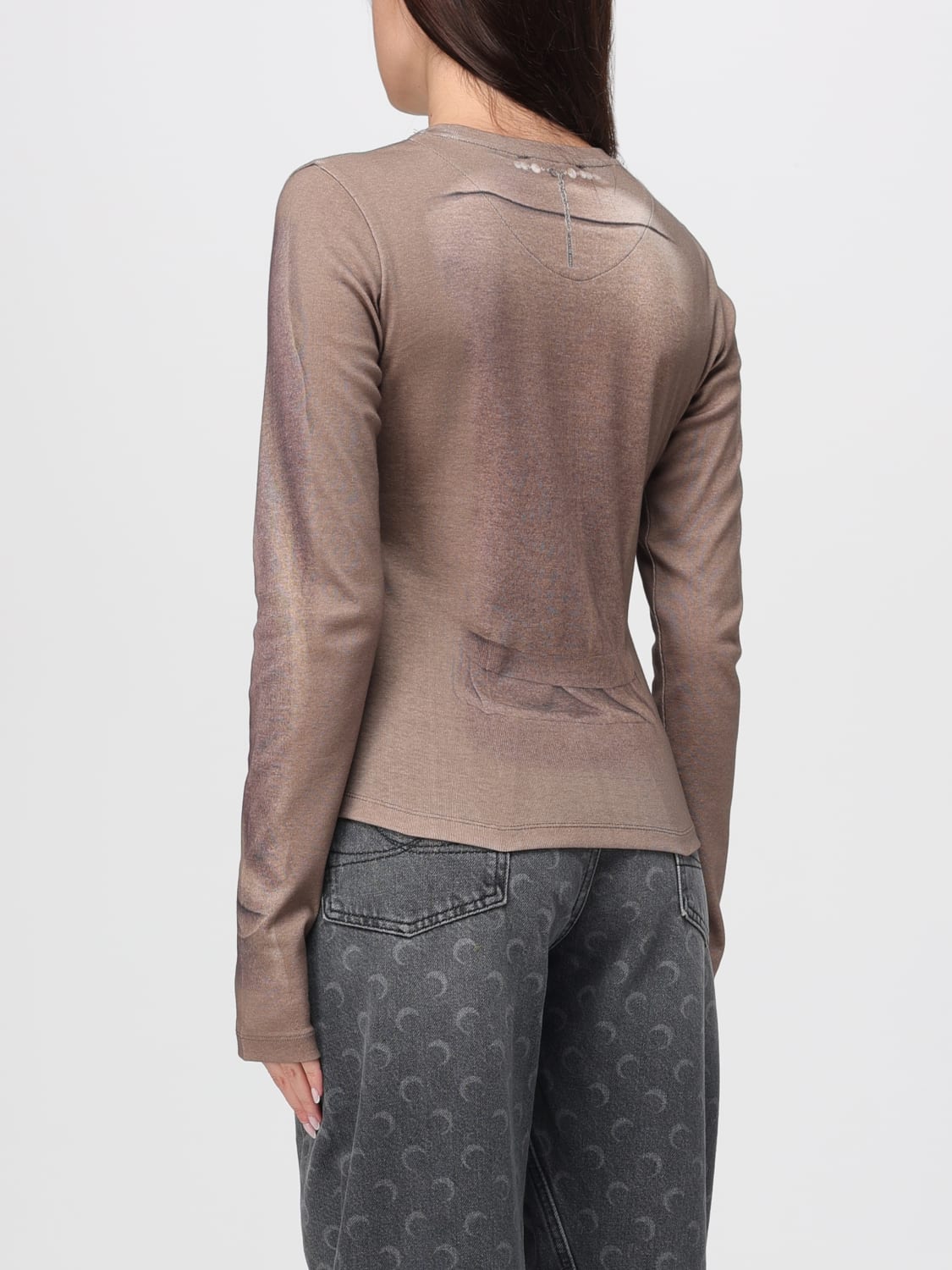 MARINE SERRE PULL: Pull femme Marine Serre, Beige - Img 3