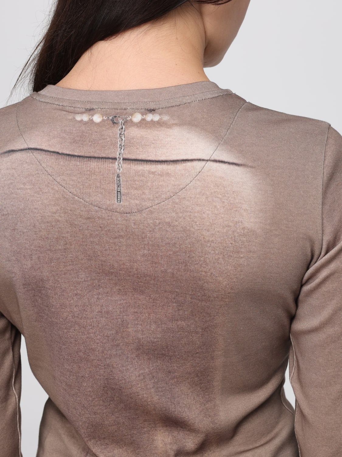 MARINE SERRE PULL: Pull femme Marine Serre, Beige - Img 4