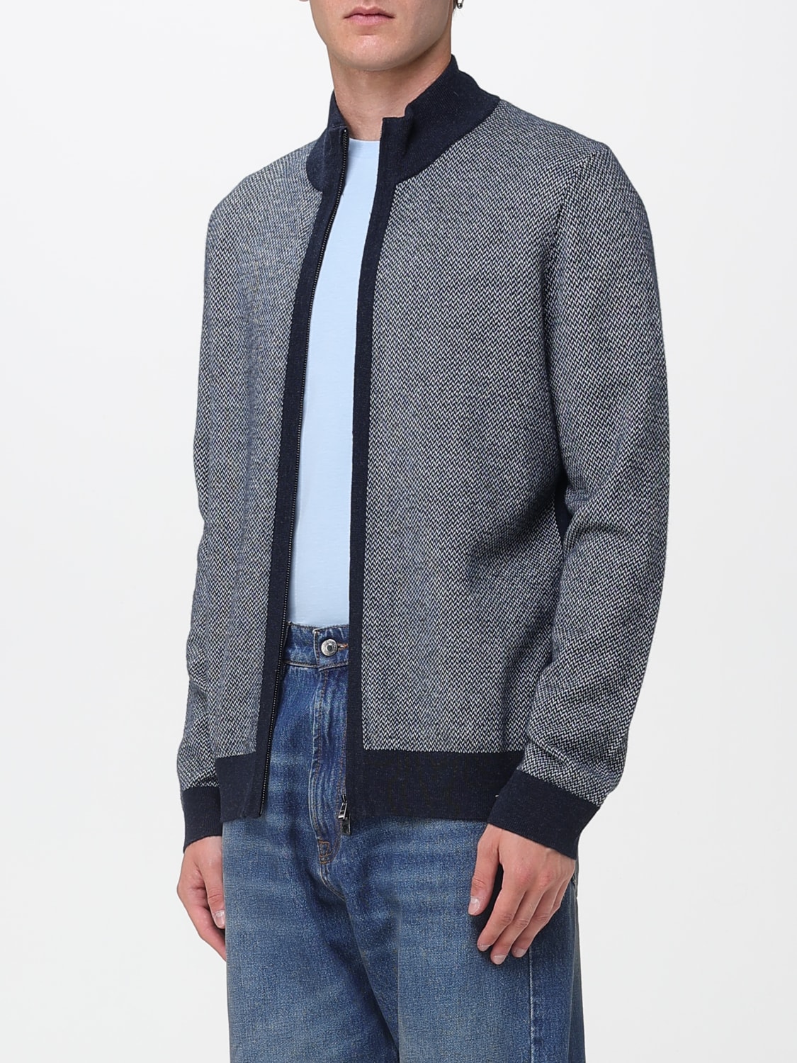 BOSS СВИТЕР: Кардиган Мужское Boss, Синий - Img 3