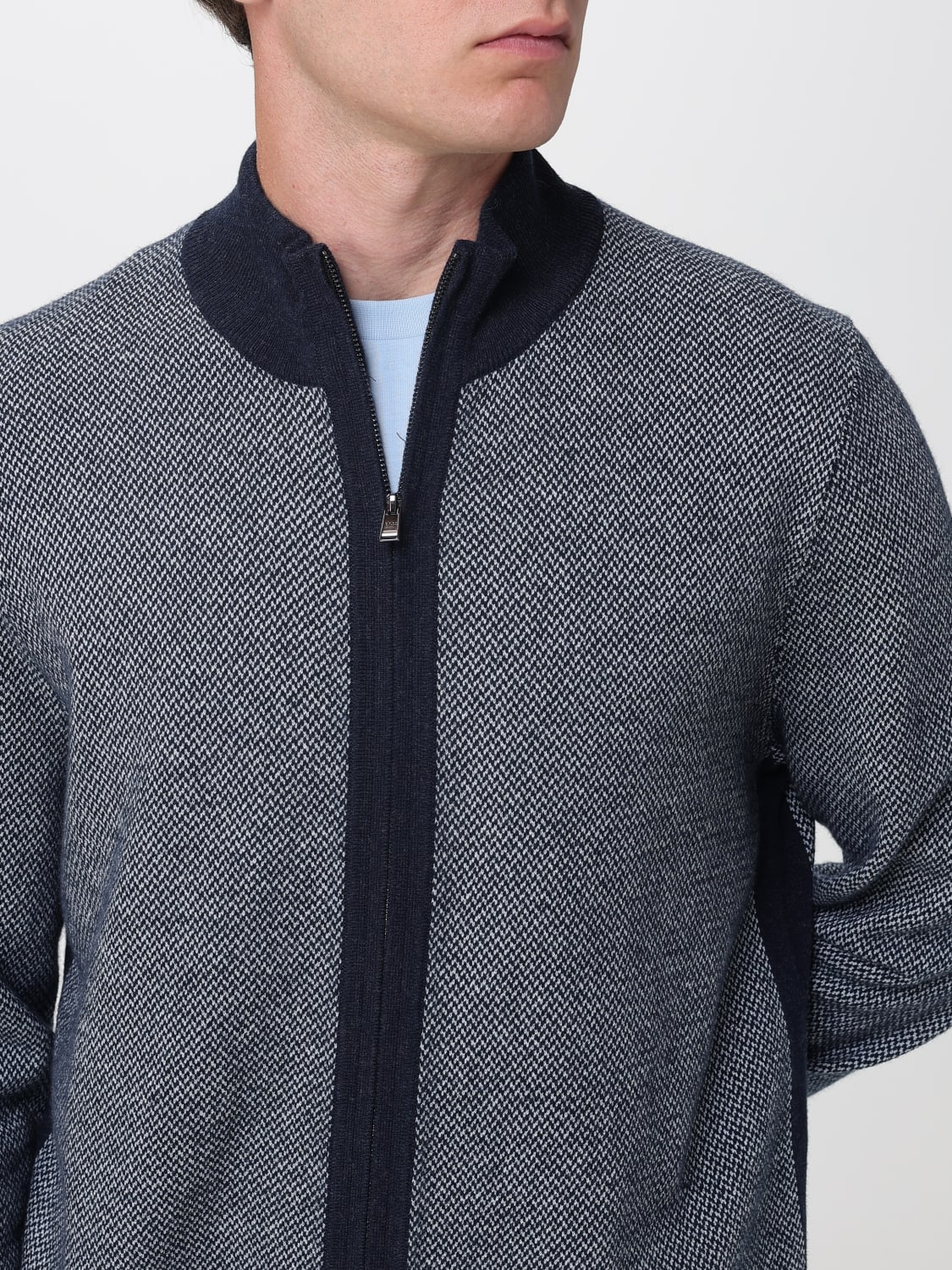 BOSS СВИТЕР: Кардиган Мужское Boss, Синий - Img 4