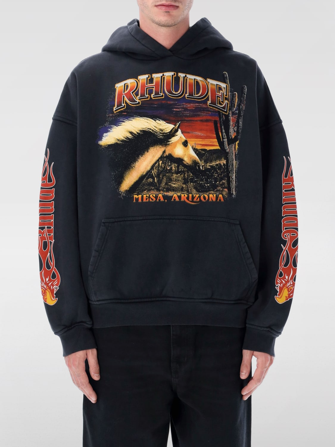 RHUDE SWEATSHIRT: Sweatshirt men Rhude, Black - Img 1