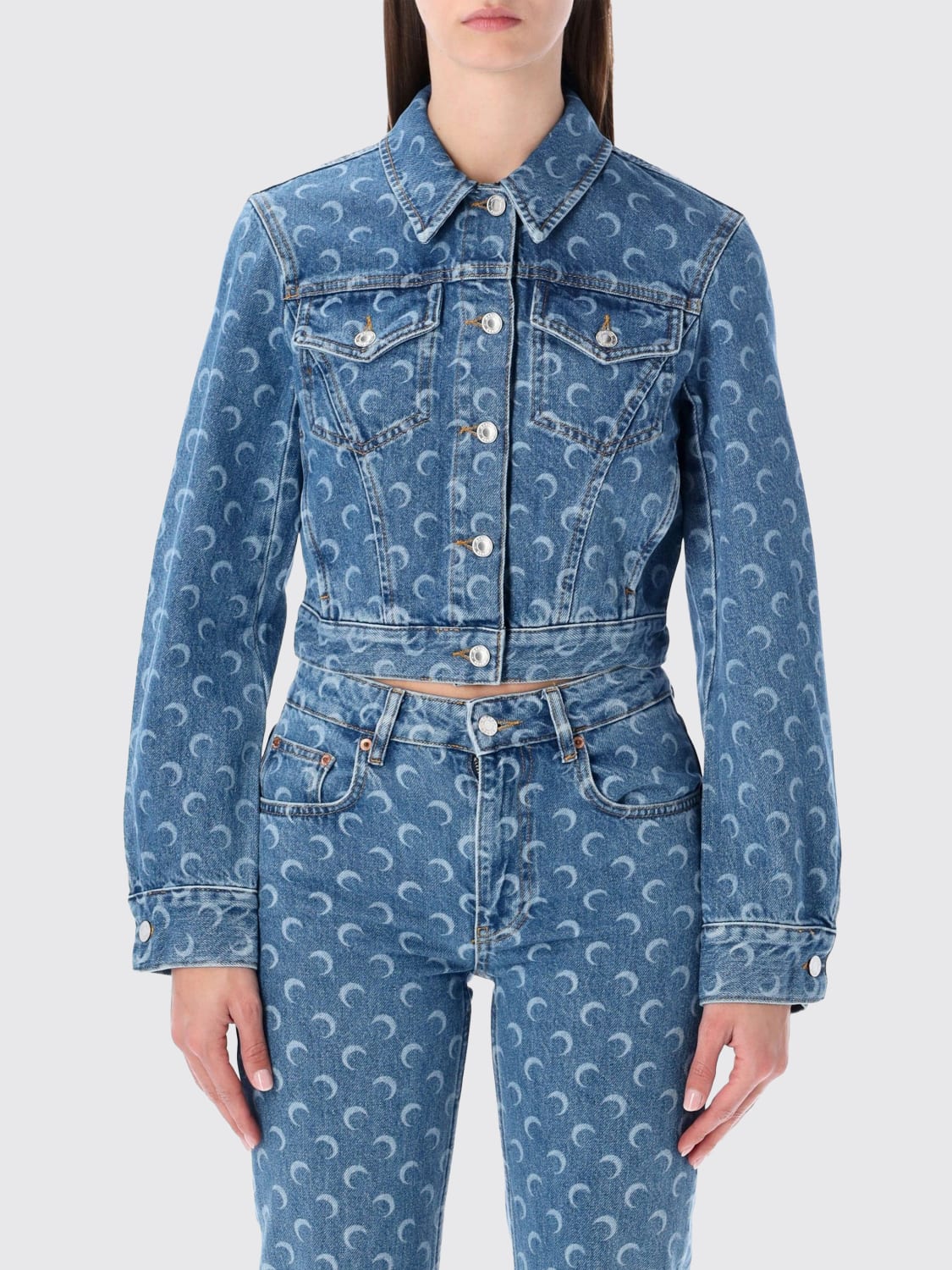 MARINE SERRE JACKE: Mantel damen Marine Serre, Blau - Img 1