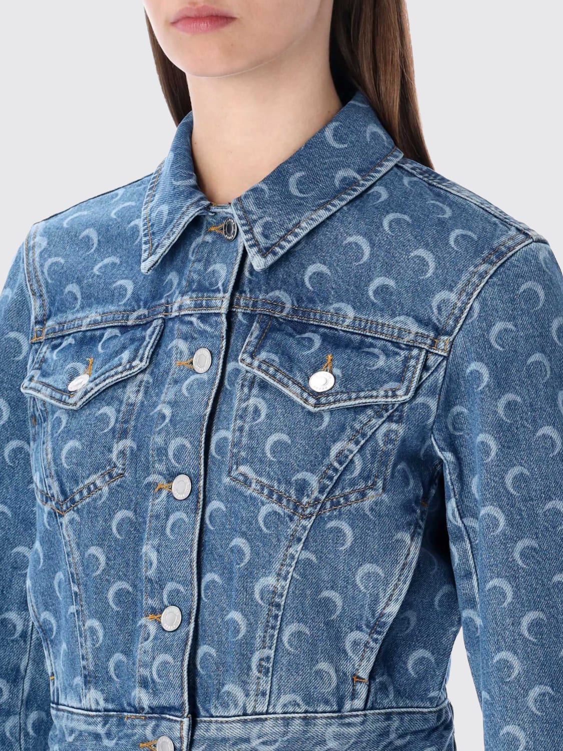 MARINE SERRE JACKE: Mantel damen Marine Serre, Blau - Img 3