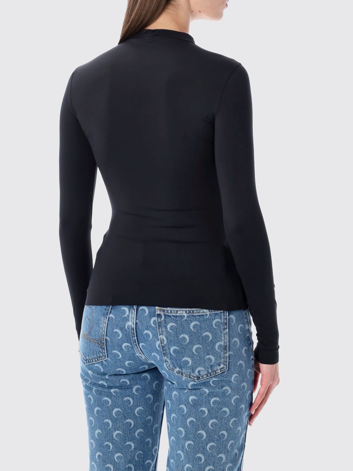 MARINE SERRE T-SHIRT: T-shirt woman Marine Serre, Black - Img 2