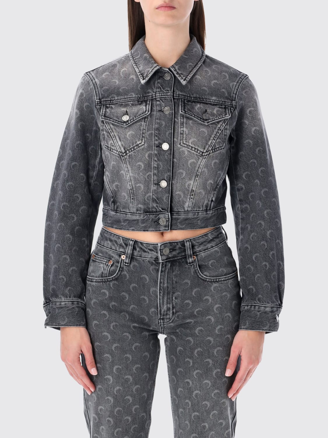 MARINE SERRE JACKE: Mantel damen Marine Serre, Grau - Img 1