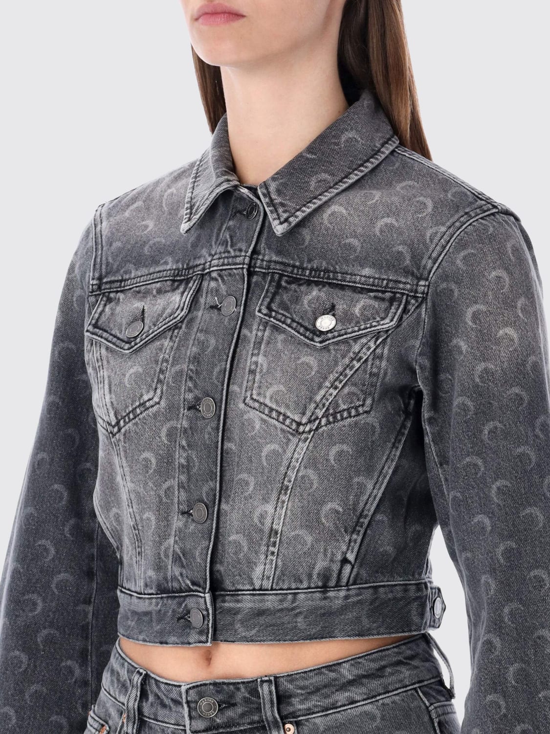 MARINE SERRE JACKE: Mantel damen Marine Serre, Grau - Img 3