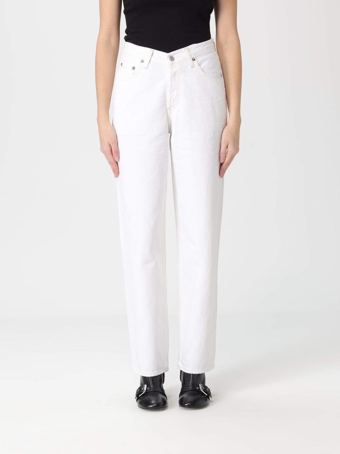 AGOLDE JEANS: Jeans straight Agolde in denim , Latte - Img 1