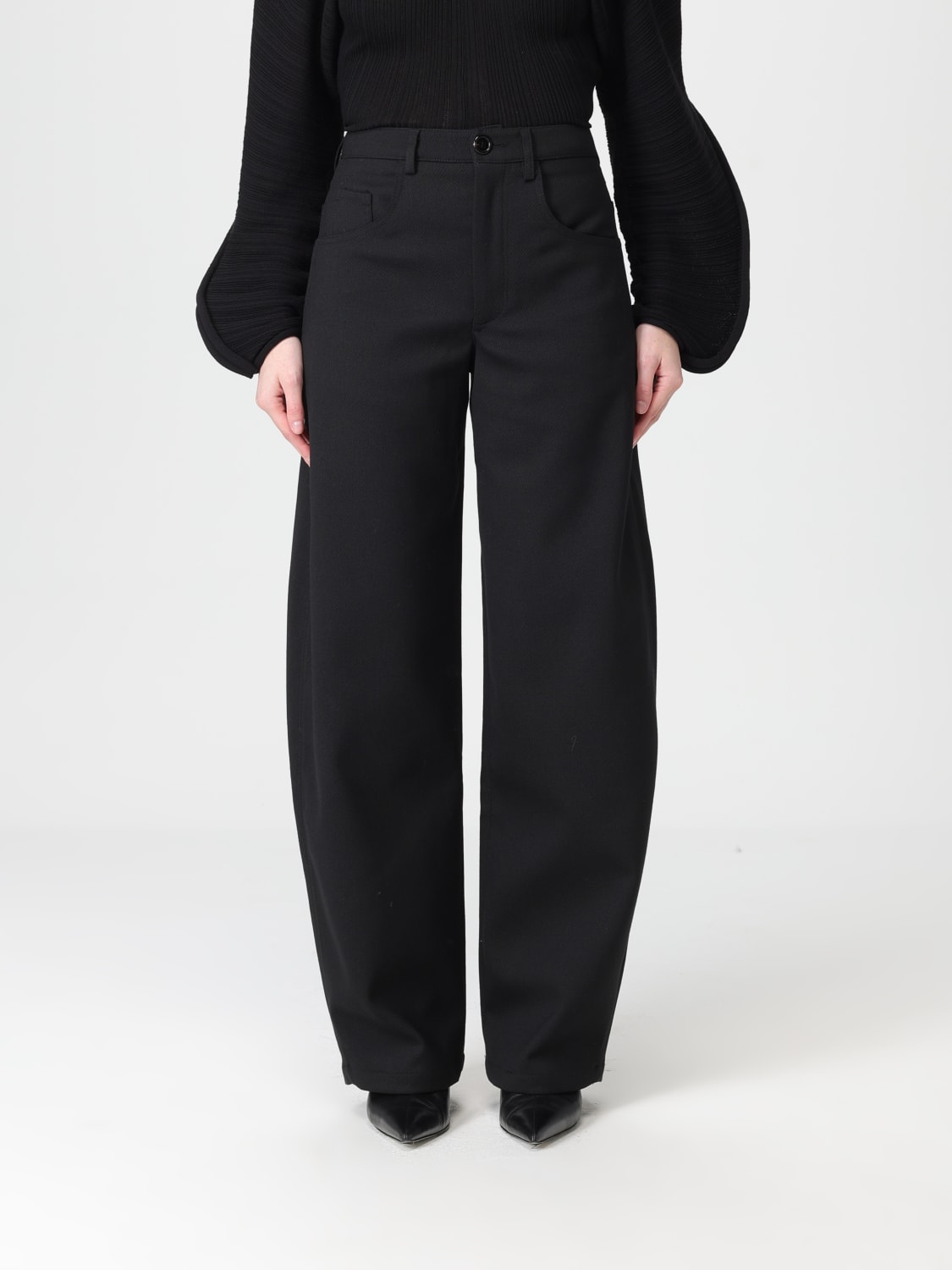 SÉFR JEANS: Jeans a baggy Séfr in denim di cotone , Nero - Img 1