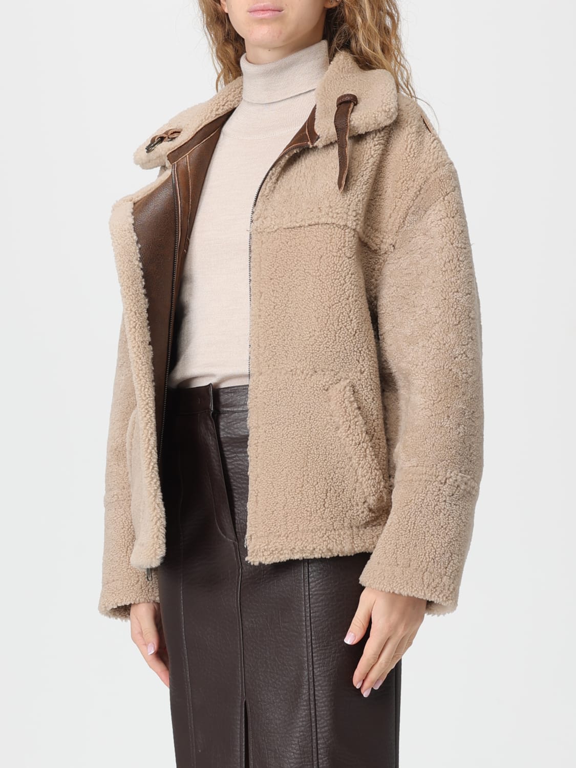 SALVATORE SANTORO FUR COAT: Jacket woman Salvatore Santoro, Rust - Img 3