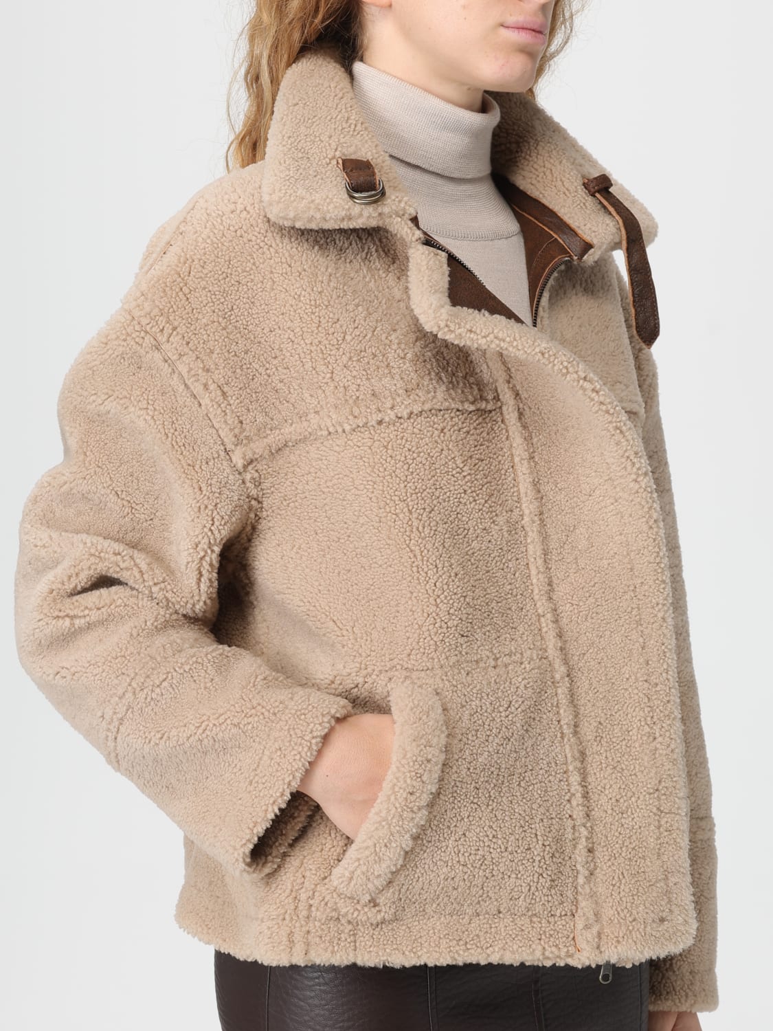 SALVATORE SANTORO FUR COAT: Jacket woman Salvatore Santoro, Rust - Img 4