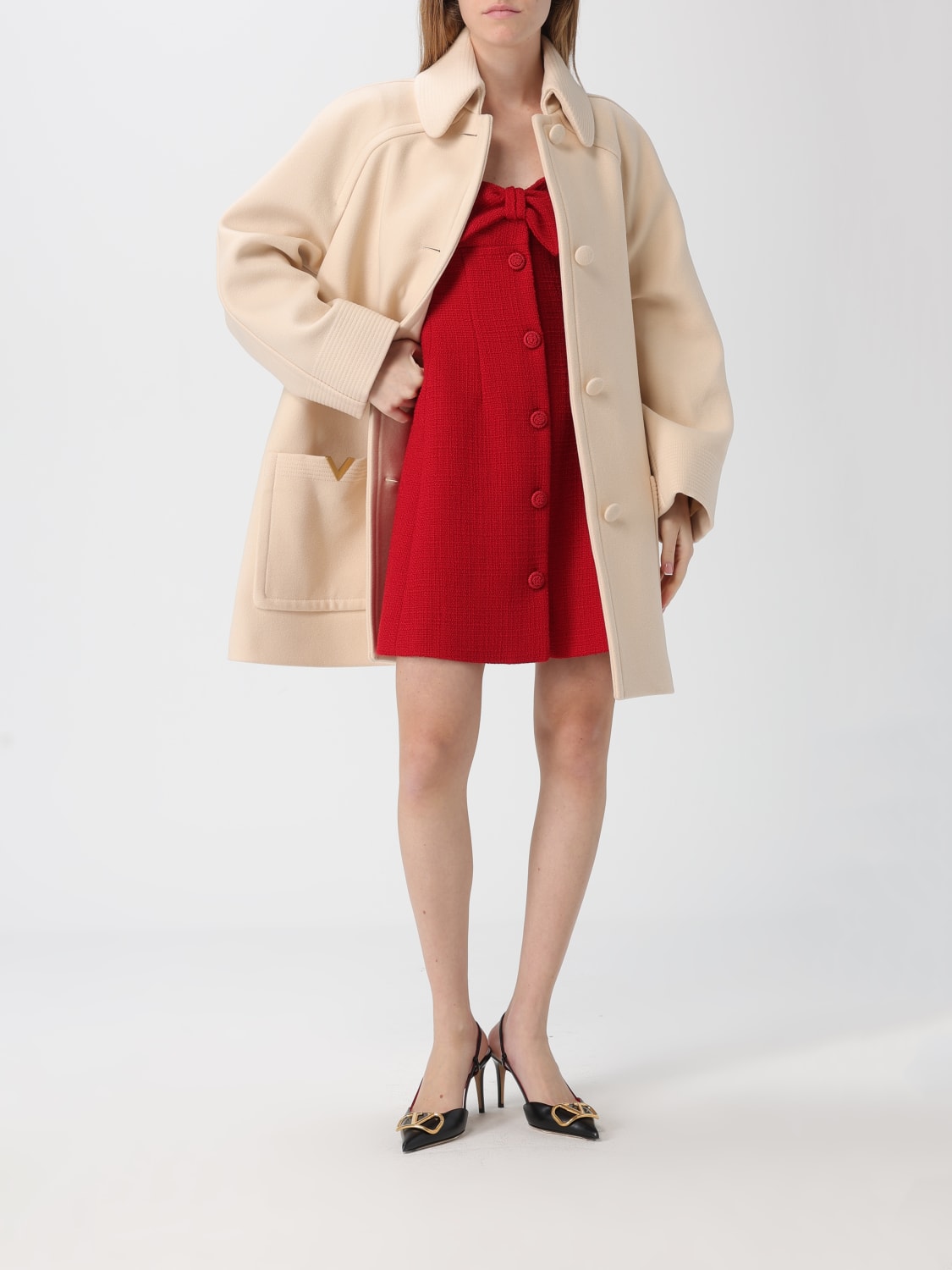 VALENTINO COAT: Valentino women's coat, Beige - Img 2