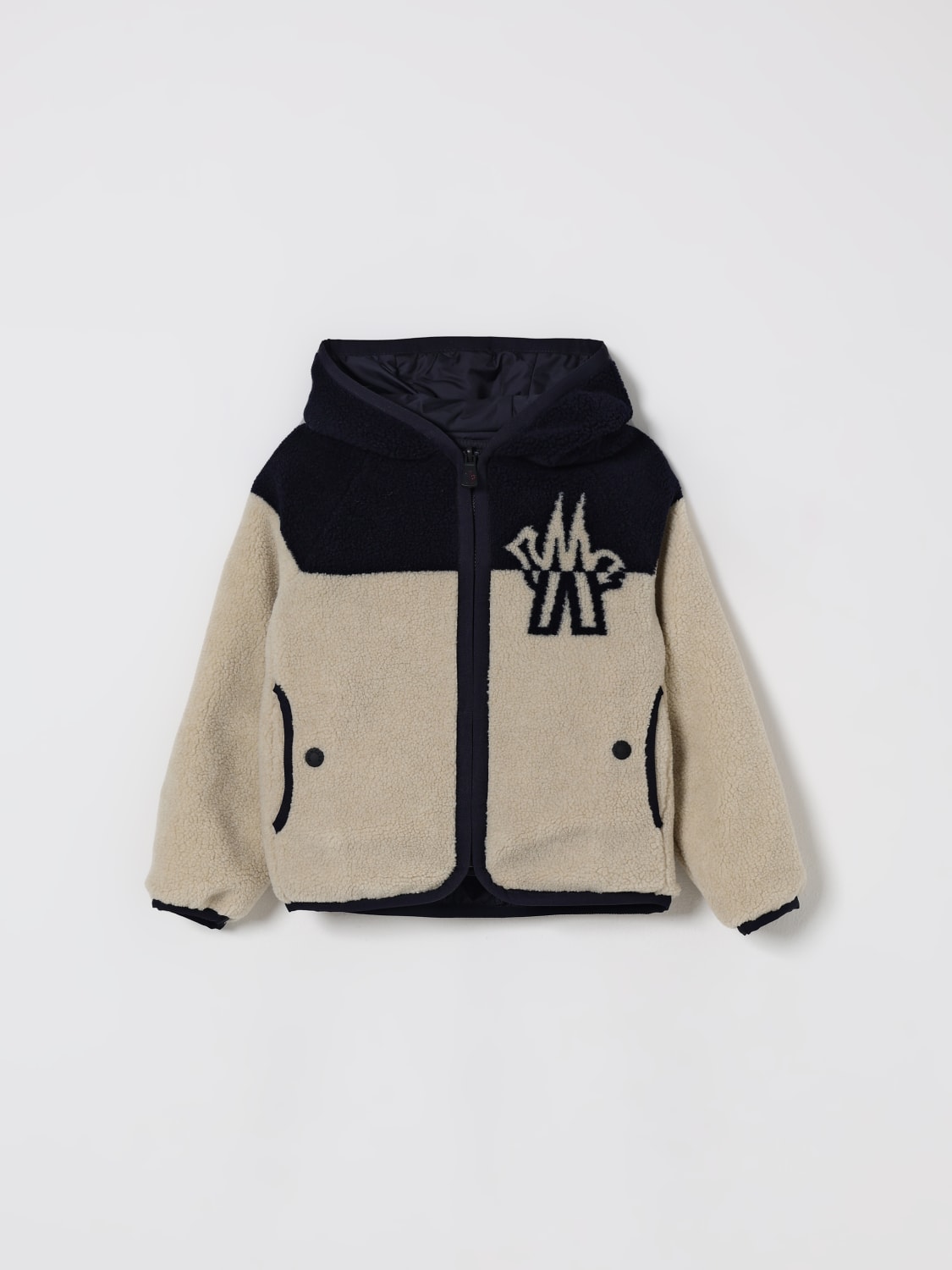 MONCLER JACKET: Sweater kids Moncler, Gnawed Blue - Img 1