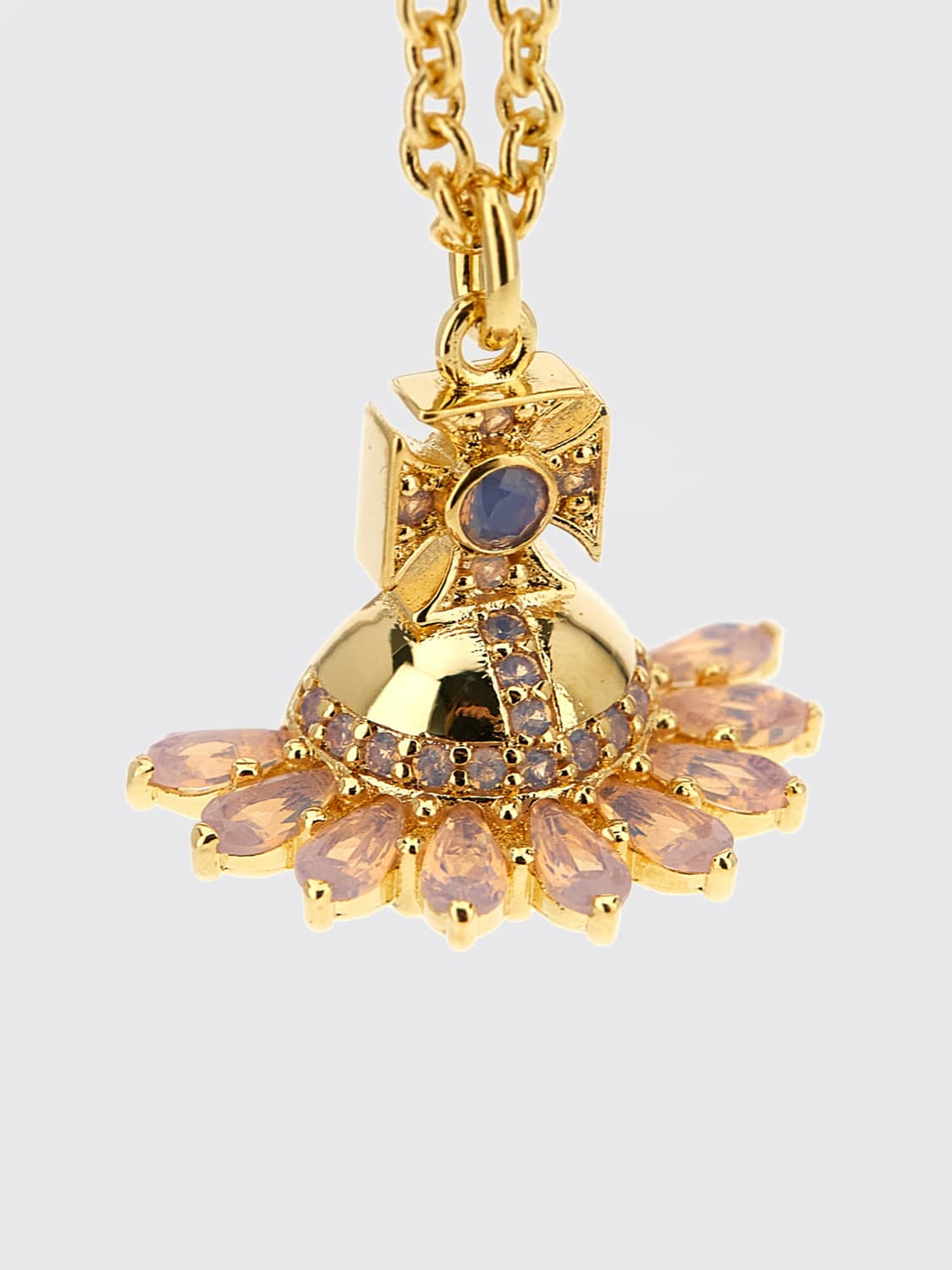 VIVIENNE WESTWOOD GIOIELLO: Collana Jordana Vivienne Westwood in ottone con strass incastonati , Oro - Img 2
