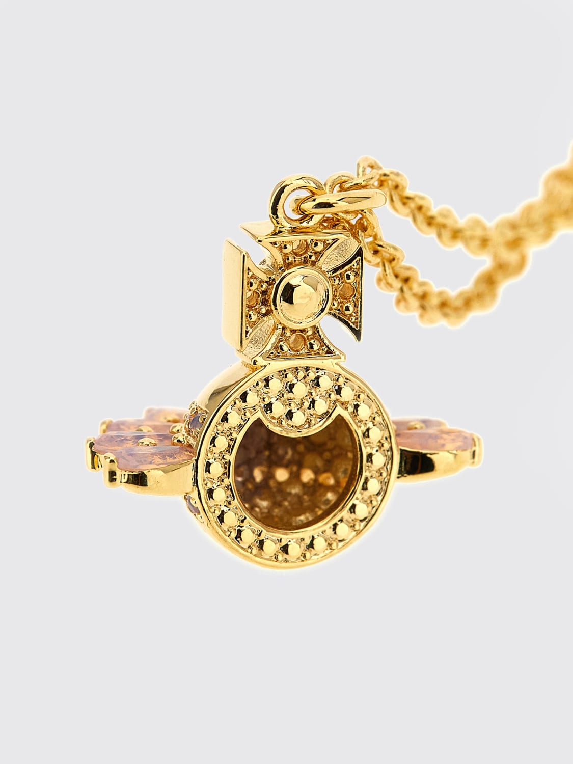 VIVIENNE WESTWOOD GIOIELLO: Collana Jordana Vivienne Westwood in ottone con strass incastonati , Oro - Img 3