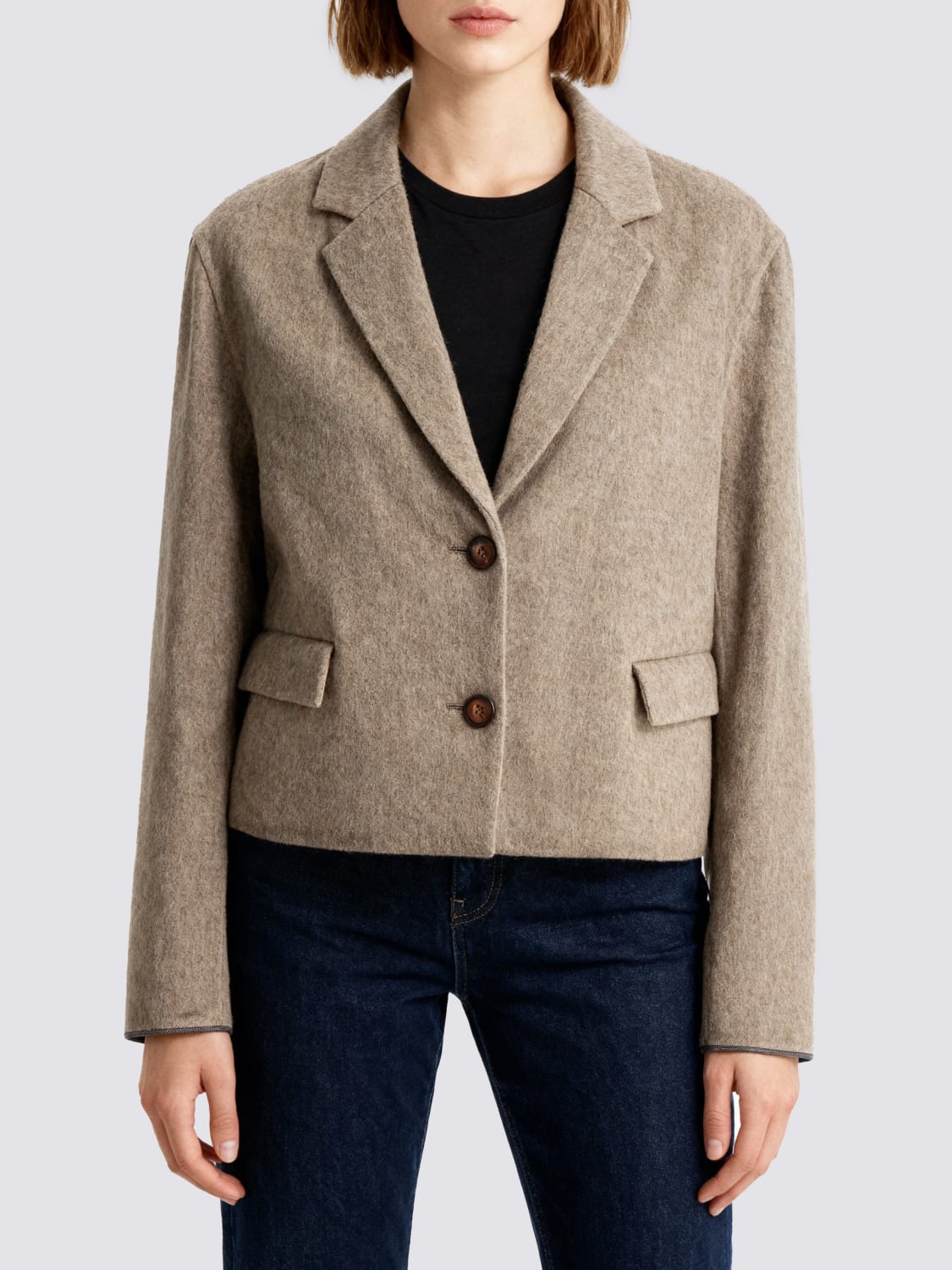 BRUNELLO CUCINELLI COAT: Jacket woman Brunello Cucinelli, Beige - Img 1