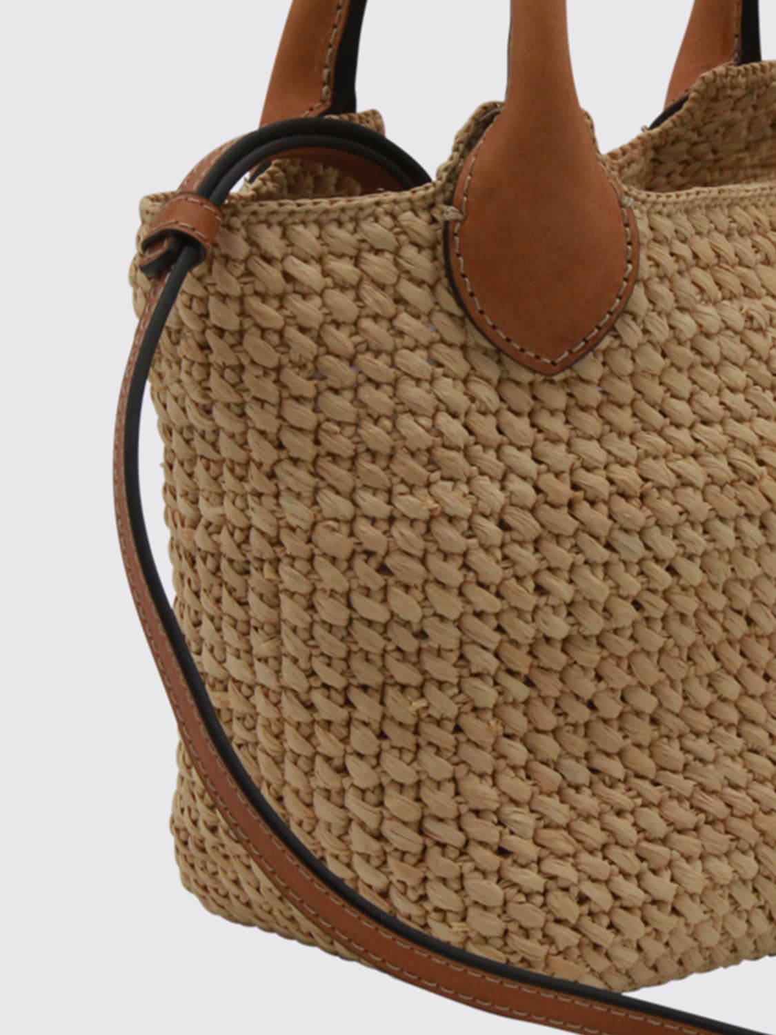 HELEN KAMINSKI BORSA MINI: Borsa Ampara Mini Helen Kaminski in rafia crochet e pelle , Naturale - Img 3