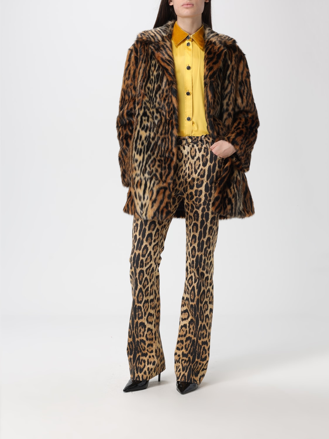 ROBERTO CAVALLI PELLICCIA: Cappotto Roberto Cavalli in pelliccia sintetica animalier , Naturale - Img 2