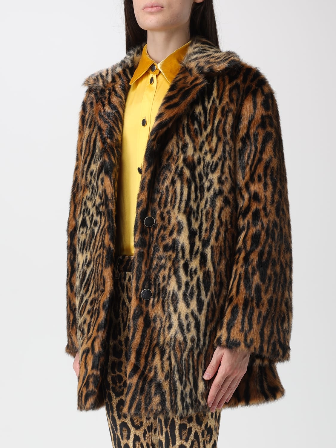 ROBERTO CAVALLI PELLICCIA: Cappotto Roberto Cavalli in pelliccia sintetica animalier , Naturale - Img 4