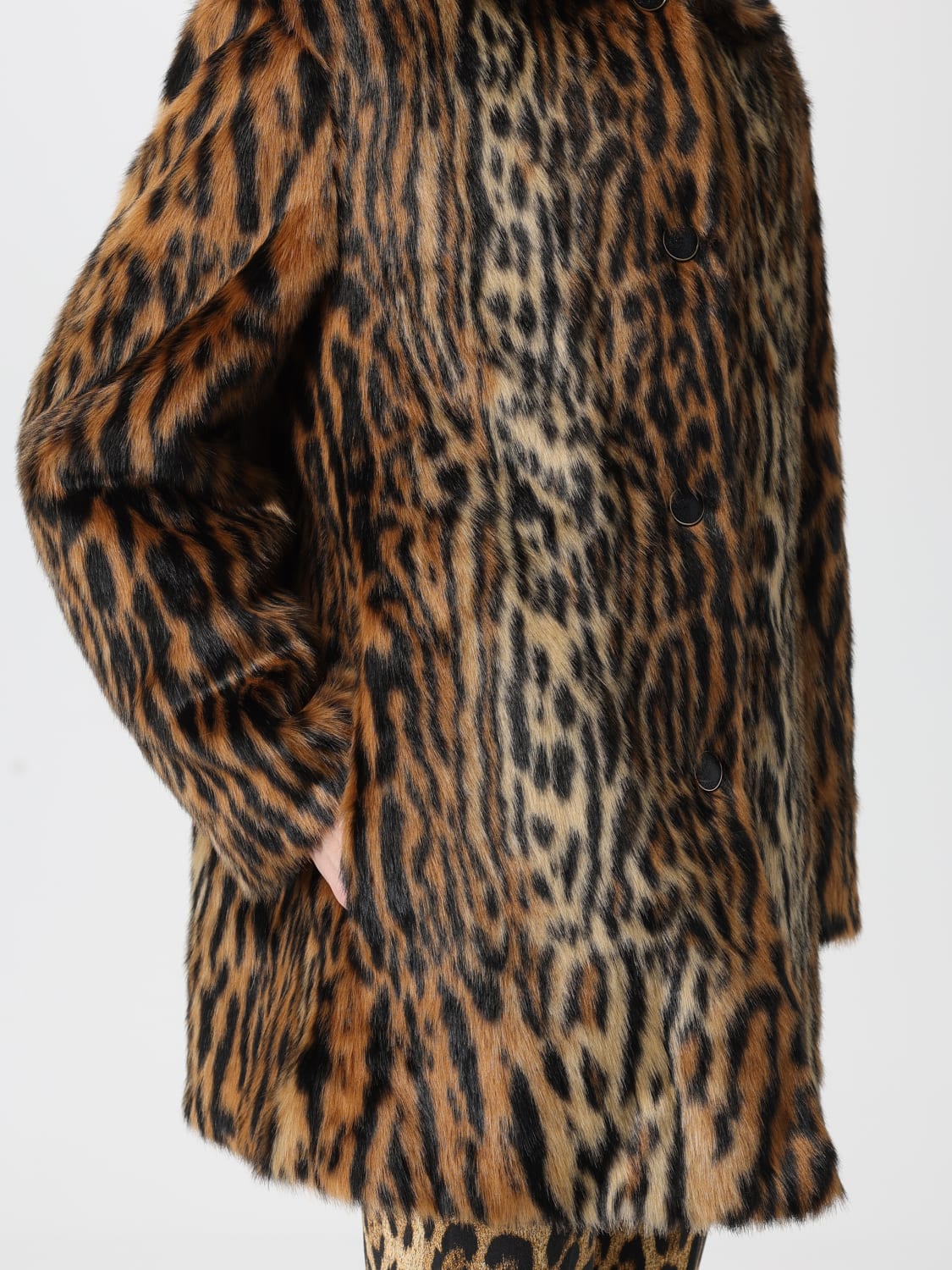 ROBERTO CAVALLI PELLICCIA: Cappotto Roberto Cavalli in pelliccia sintetica animalier , Naturale - Img 5