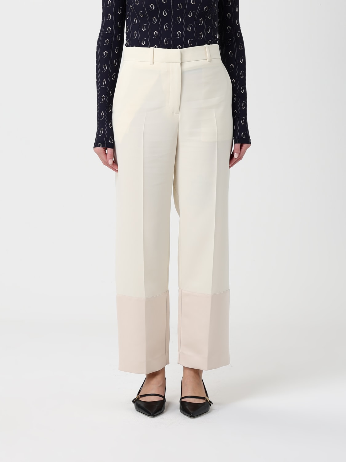 TORY BURCH PANTALON: Pantalon femme Tory Burch, Jaune Crème - Img 1