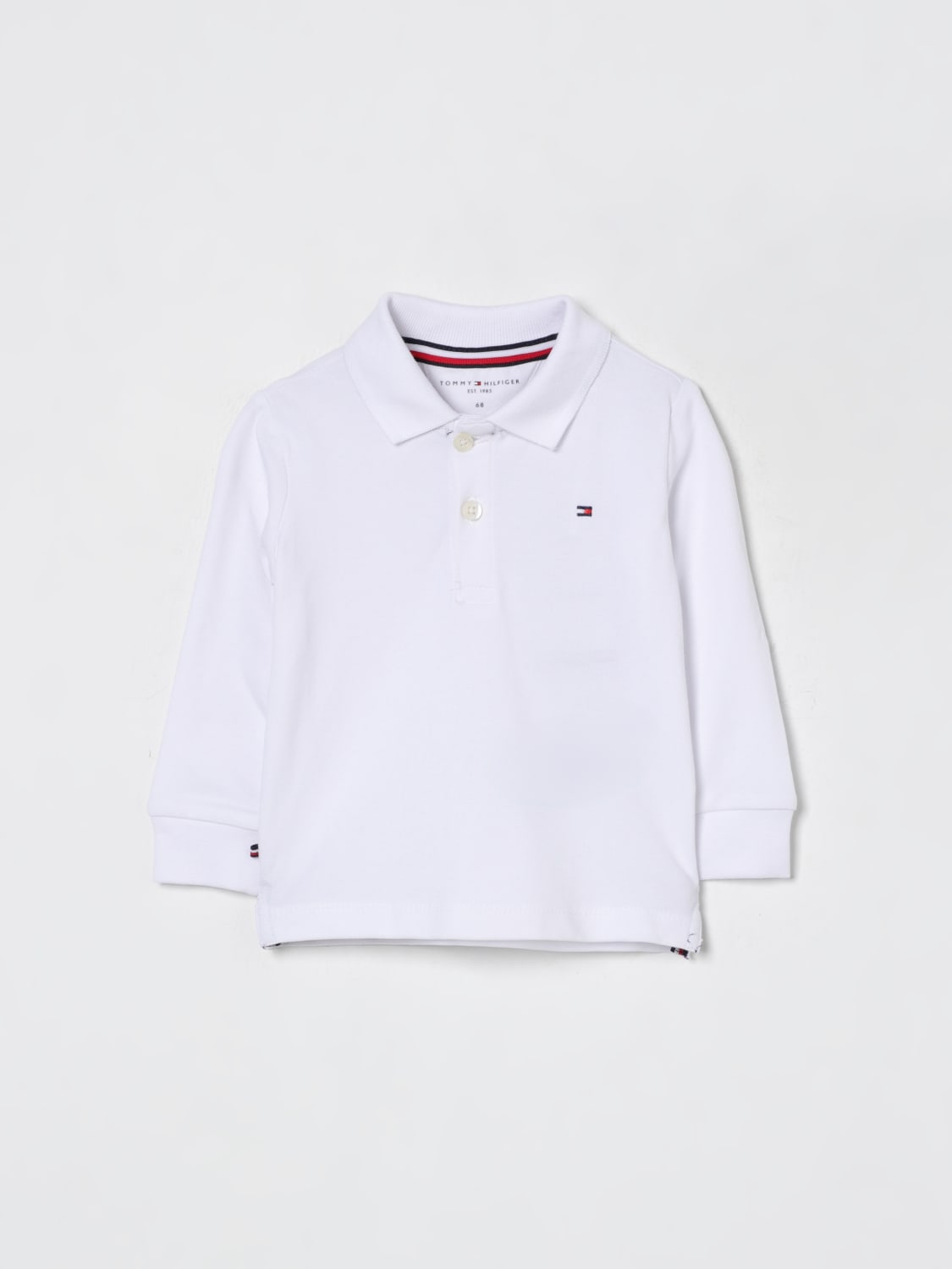 TOMMY HILFIGER POLO: Polo in cotone con logo Tommy Hilfiger, Bianco - Img 1