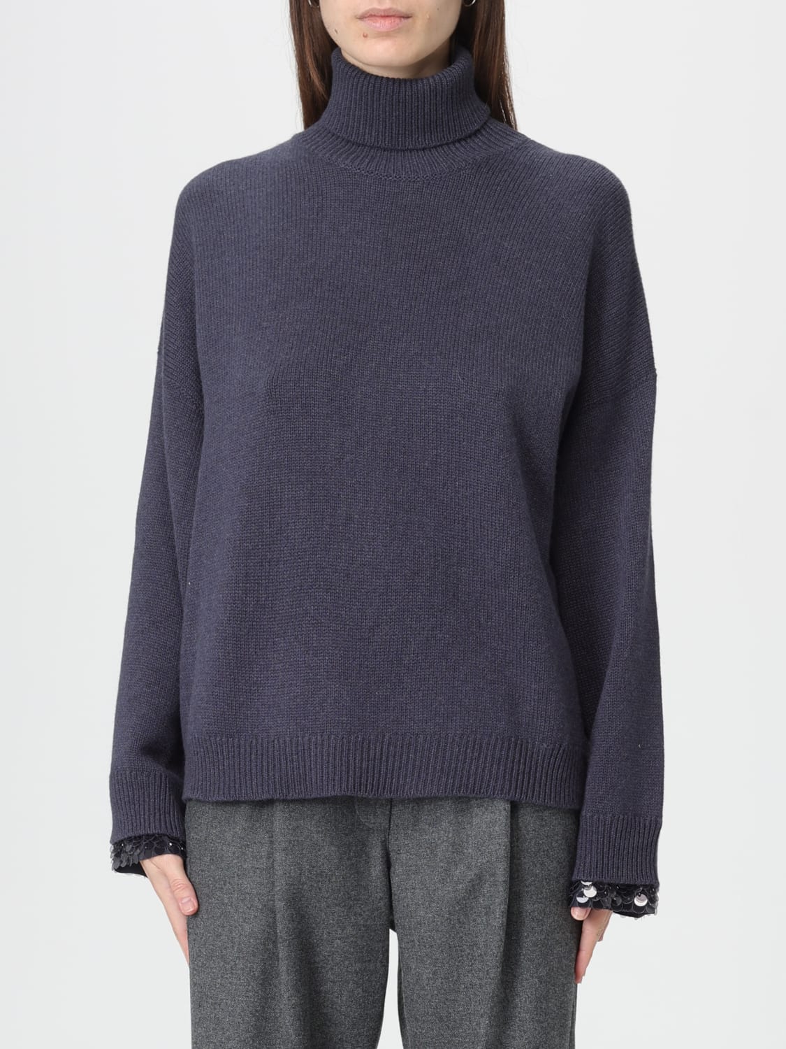 BRUNELLO CUCINELLI SWEATER: Sweater woman Brunello Cucinelli, Blue - Img 1