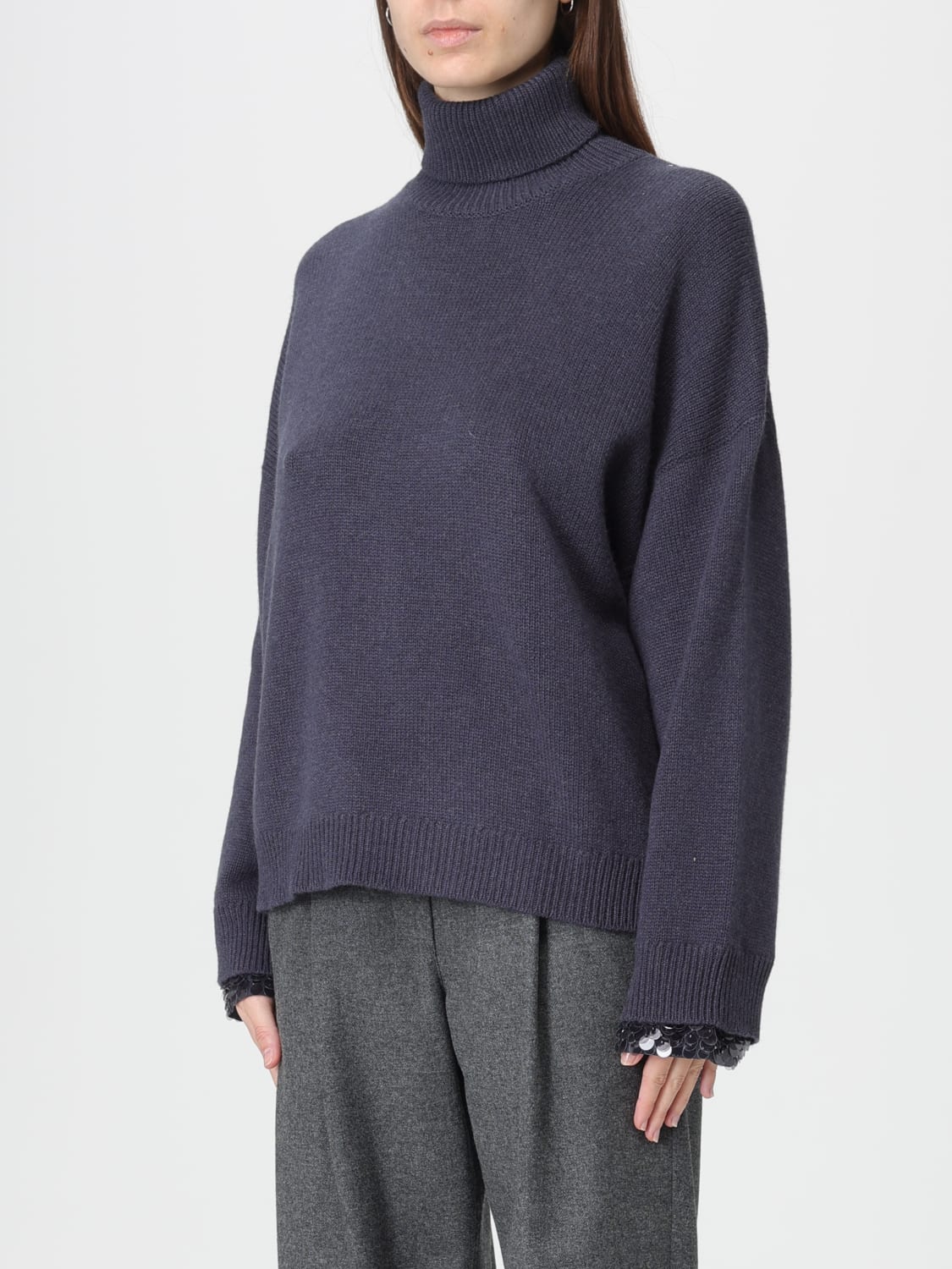 BRUNELLO CUCINELLI SWEATER: Sweater woman Brunello Cucinelli, Blue - Img 4