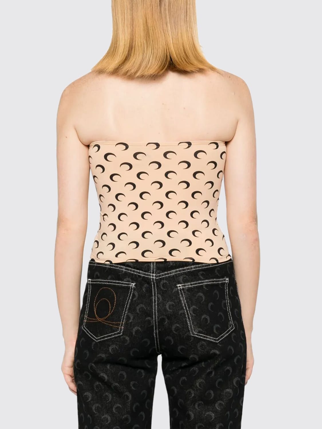 MARINE SERRE TOP: Top a fascia Marine Serre in jersey con monogram , Fantasia - Img 2