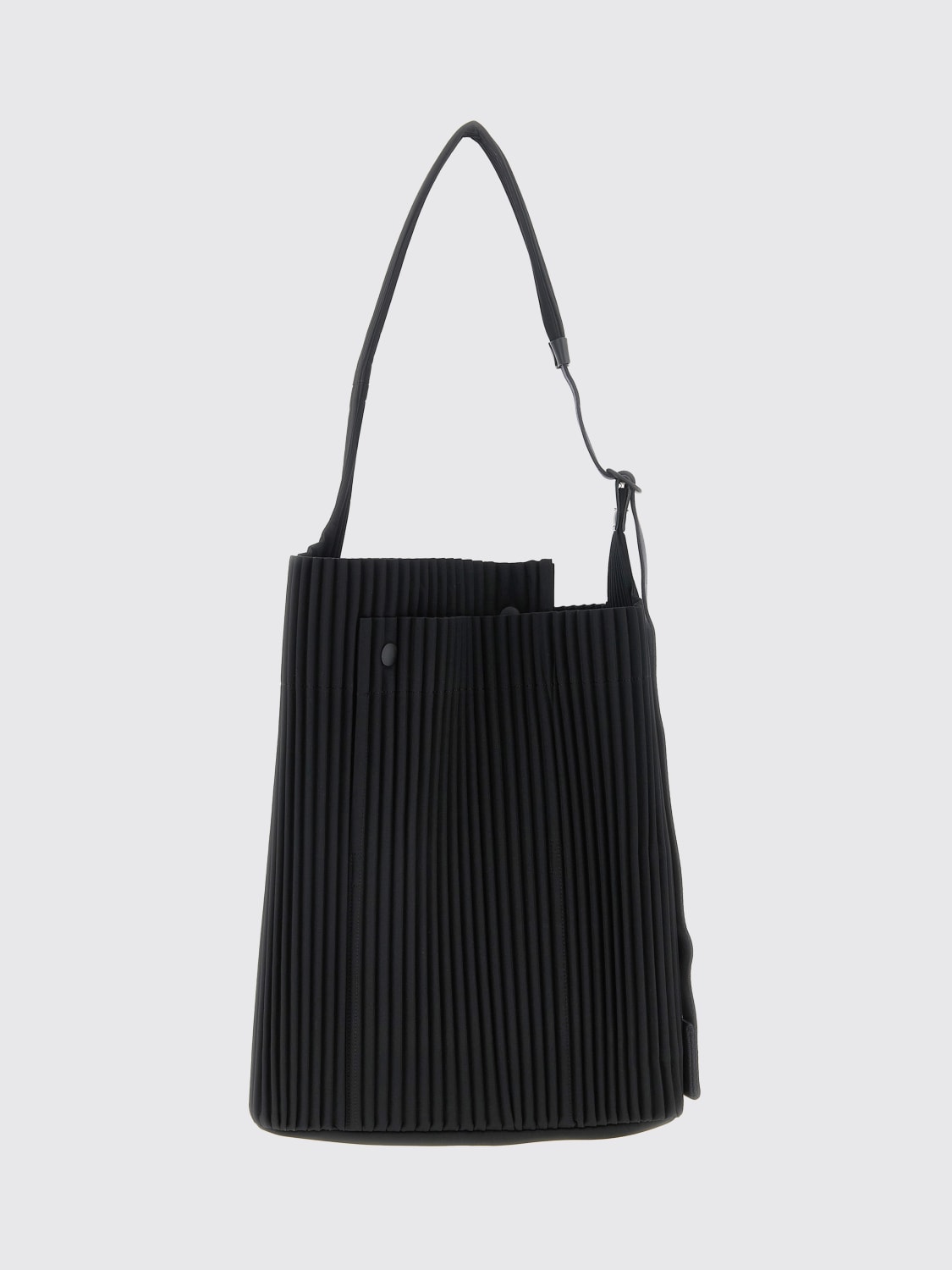 HOMME PLISSE' ISSEY MIYAKE BORSA A TRACOLLA: Borsa Homme Plissé Issey Miyake in nylon plissé, Nero - Img 1