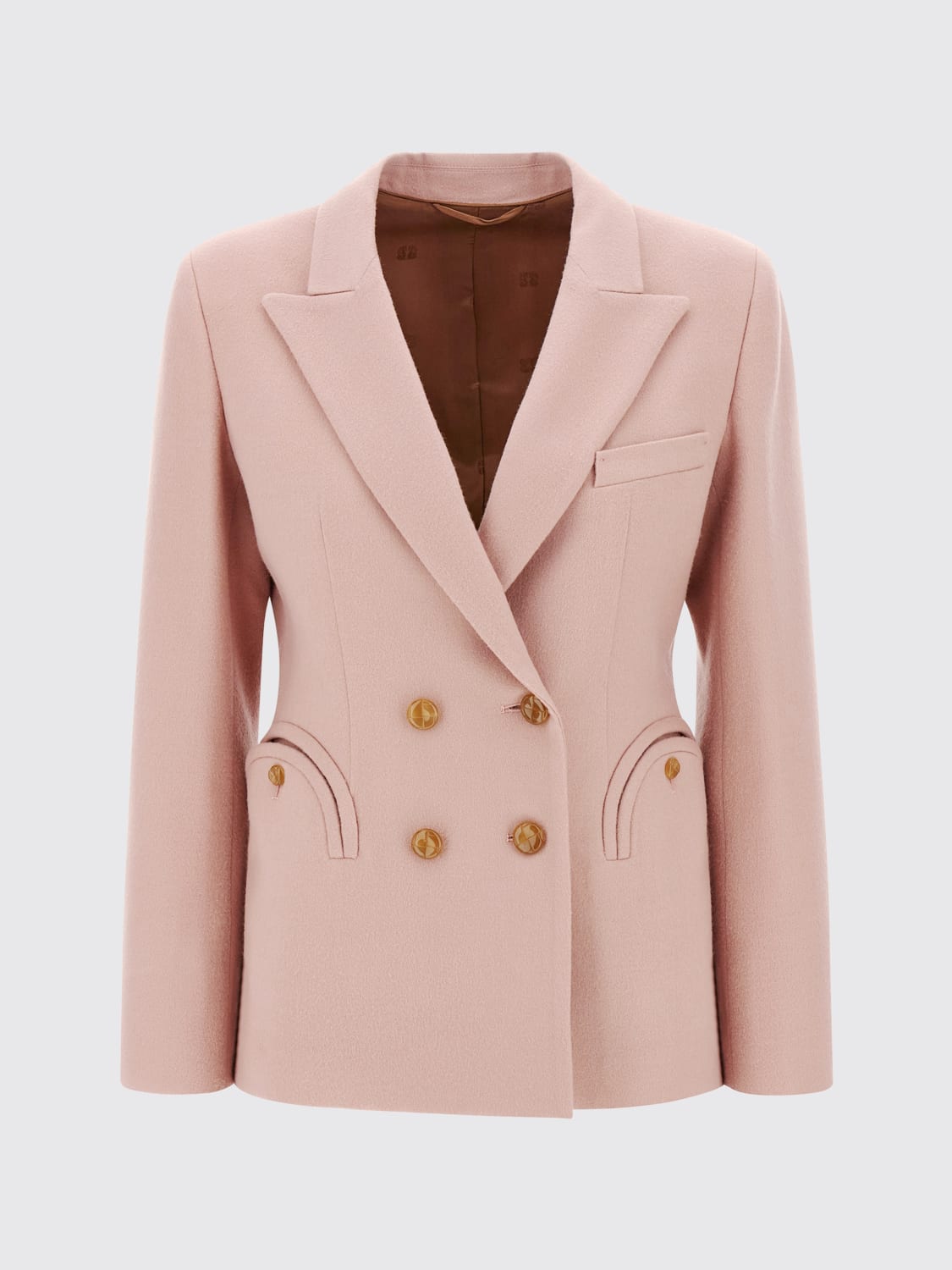 BLAZÉ MILANO GIACCA: Blazer a doppiopetto in lana vergine e cashmere BlazÉ Milano, Rosa - Img 2